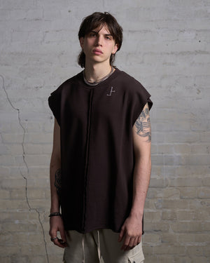 Open image in slideshow, Sleeveless T-Shirt Chocolate - lovelostclo
